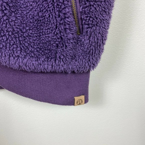 Artisans Vest XXL Purple Plush Fleece Sleeveless High Neck Drawstring - Picture 4 of 11